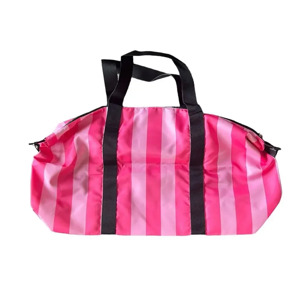 Victoria Secret Signature Stripes Duffle Weekender Gym Bag‎